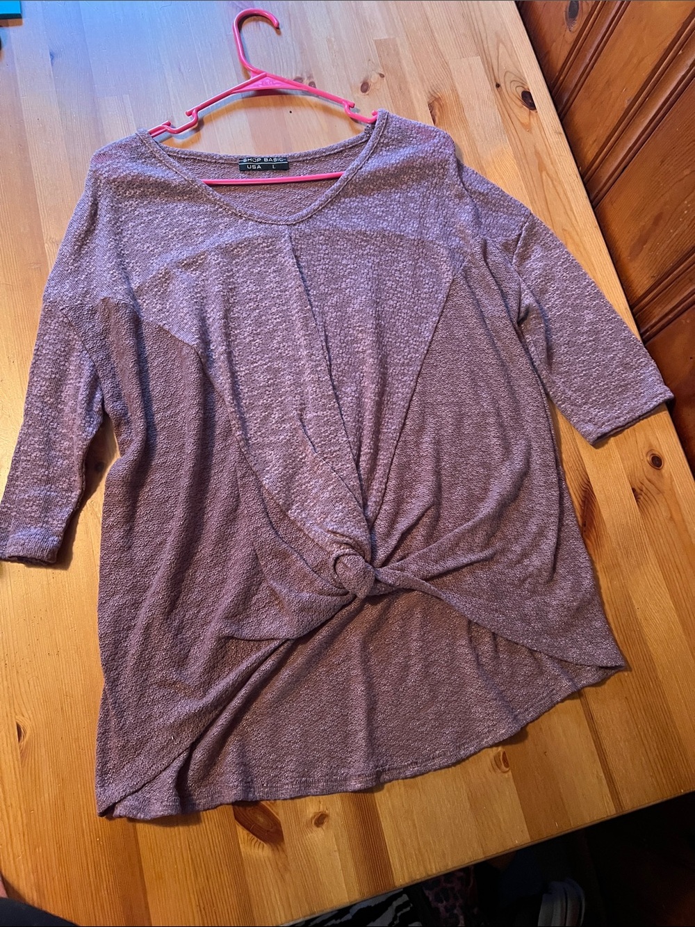 Live A Little Lavender Knot-Front Women's Top